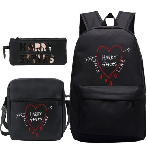 3 pcsset harry styles printed backpack 3134 - Harry Styles Store